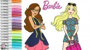 'Barbie Coloring Book Page Fashion Barbie in Romper and Fashion Designer Teresa'