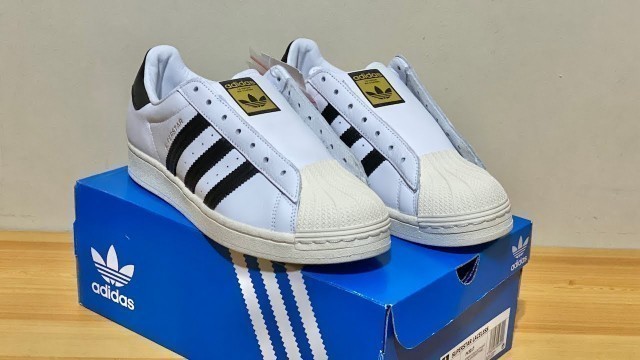 UNBOXING ADIDAS SUPERSTAR LACELESS WHITE + ON FEET
