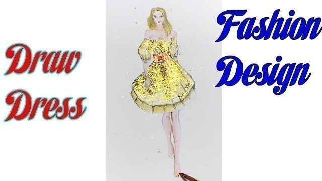 'How to Draw Evening Dress | Fashion Design model Dress #10'