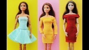 'DIY Barbie Clothes Outfits Dress - Barbie Hacks - Dress Gown Skirt'