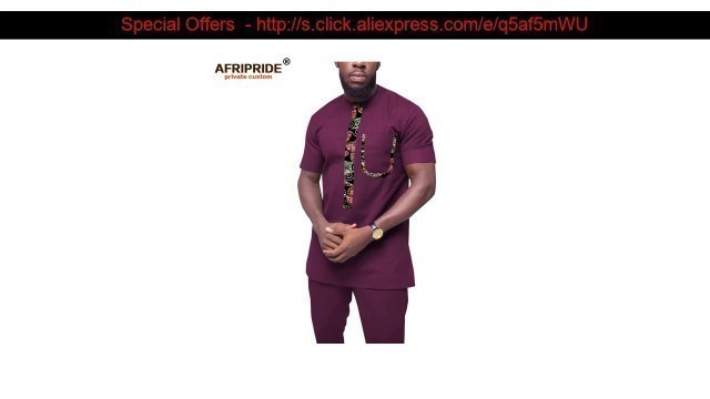 Discount 2019 African Clothing for Men Tracksuit Dashiki Shirts and Print Pants Traditional Set Out