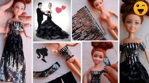 'Easy and Beautiful DIY Barbie doll Dresses | Gown for Barbie | Fast and easy Barbie dress'