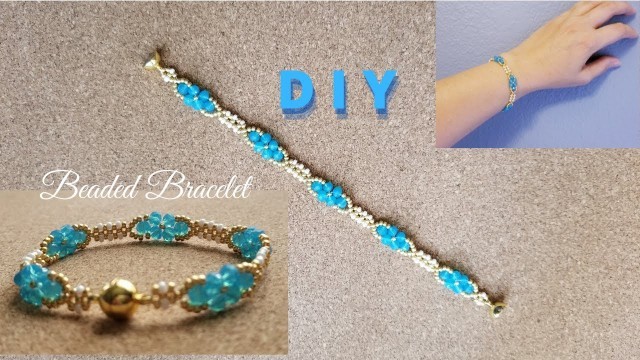 'DIY Ocean Breeze Bracelet / How to make Beaded Bracelet / Beaded Jewelry / Pulsera / Braccialetto'
