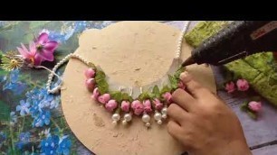 'DIY : Artificial flower jewellery make a bridal creation || Floral chokar || haldi jewelary set bana'