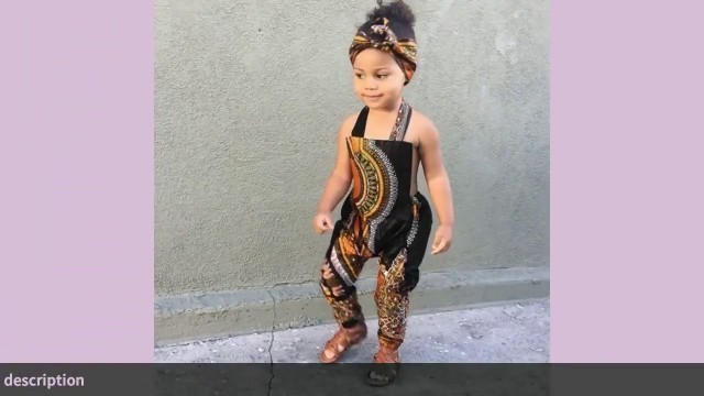 ✅Toddler Kid Baby Girl Outfits Clothes African Print Sleeveless Romper