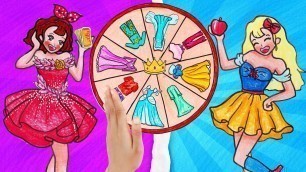 '24 HOURS  FASHION WHEEL Decide What You Wear Challenge | Stop Motion Paper | Seegi Beauty'