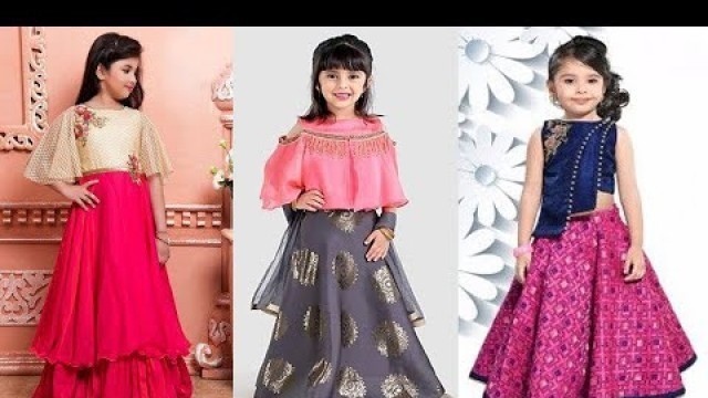 'Beautiful baby\'s designer dresses / croptop with lehenga designs idea\'s for baby girls'