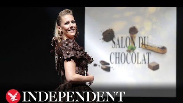 'Models walk Paris catwalk in looks made of chocolate'