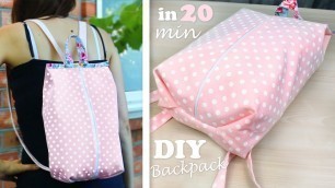 'DIY ZIPPER BACKPACK WITHOUT PATTERN // Fast Way to Make Fashion Backpack'
