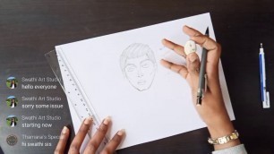 'how to draw a male croquis | how to draw male face live session | fashion illustration'