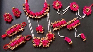 'Flower Jewellery Making | Flower Jewellery for haldi | flower Jewellery making at home | Punekar Sne'