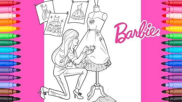 'Coloring Barbie Fashion Designer | Barbie Coloring Pages'