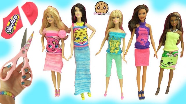 'Make Barbie Doll Clothing Shirts Skirts with Socks - DIY Do It Yourself Craft Video'