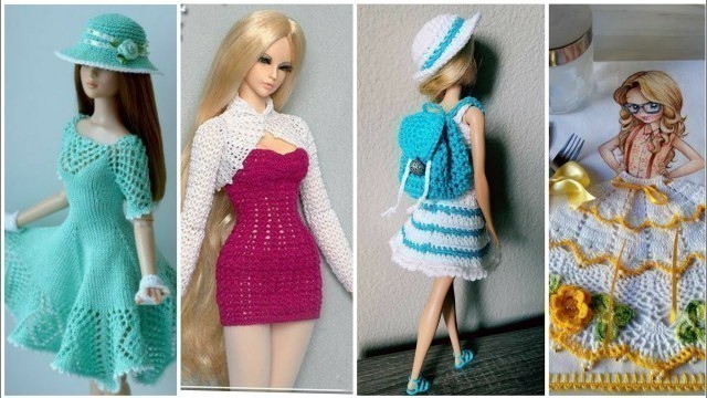 'Stunning Crochet barbie fashion clothes designs/Dolls Crochet Dress'