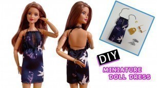 'How To Make Doll Backless Dress | DIY Barbie Dress'