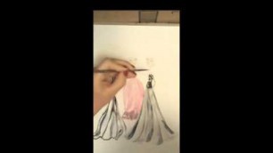 'Fashion Illustration Three Girls Painting Watercolor'
