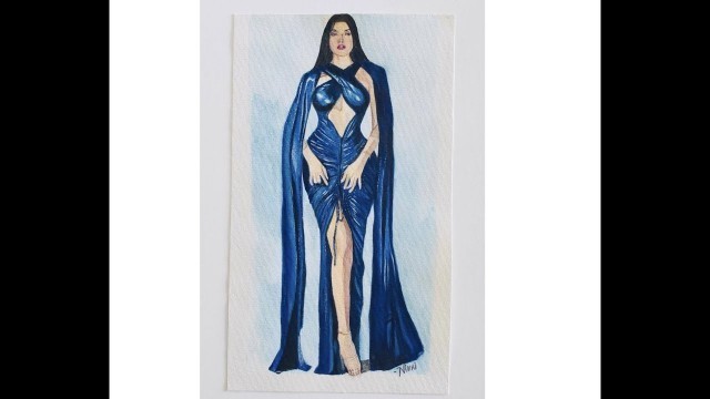 'Watercolor painting  video ~ Fashion illustration video'