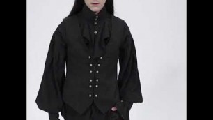 'Men\'s Goth Floral Jacquard Vest'