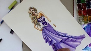 'Watercolor Painting Fashion Illustration Speedpainting'