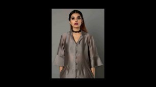 'simple silk shirt  design for girls// fashion designing with naheed'
