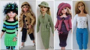 'Top Stunning Crochet barbie dolls High Fashion Winter clothing/Two pieces'