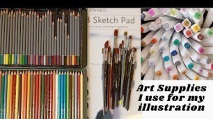 'Art Supplies | Art Materials I use for my Fashion Illustration | Swathi Art Studio'