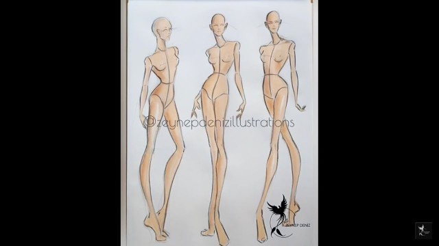 'Fashion croquis/freehand quick sketch/Fashion Poses-Fashion sketch tutorial by ZEYNEP DENIZ'