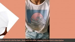 ✓And So It Is Ocean Wave Aesthetic T-Shirt Women Tumblr 90s Fashion Whi