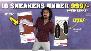 'TOP 10 STYLISH Versatile SNEAKERS Under 999/-  | Men\'s Fashion Telugu | Aye jude!'