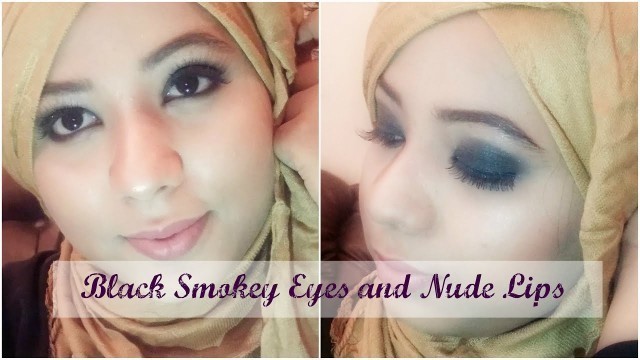 'Black Smokey Eyes and Nude Lips Eid Makeup LOOK  ||Fashion With Modesty||'