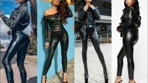 'latest leather biker dresses for women & girls #fashion #leather #ideas'