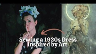 'Sewing a 1920s One Hour Dress Inspired by \"The Moon\" By Alphonse Mucha'