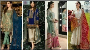 'Top Fashion Designer Party Wear Pakistani Style Shalwar Suit/Trouser Shirt Ideas for Women/Girls'