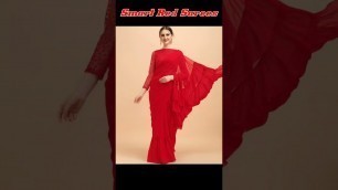 'Red saree designs #shorts #trending #fashion #partywear #beautiful #stylish #viral'