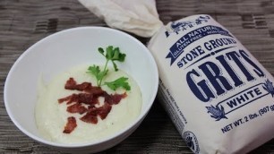 'Old Fashion Grits with Cheese and Turkey Bacon! This recipe will make you fall in love with Grits!'