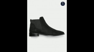 '#shorts #humanstyles Women Black Solid Mid-Top Chelsea Boots| Boots| Shoes| Party Wear Shoes'