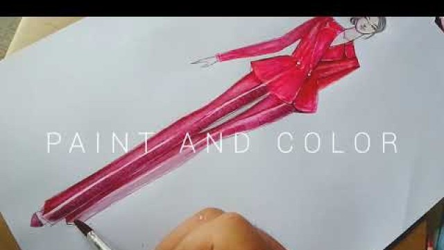 'Fashion Illustrations Tutorial:(Watercolor Colour - Pencil color) Suit Dress.| By arno gallery'