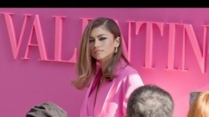 'The beautiful Zendaya gives some love to her fans at the Valentino Fashion show in Paris'