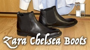 'Zara Black Leather Chelsea Boots'