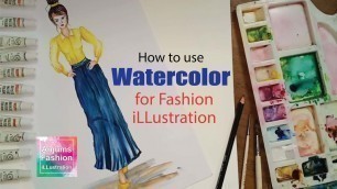 'How to use Watercolor for Fashion Illustration  technique,drawing & acrylic  #Tutorial_3'