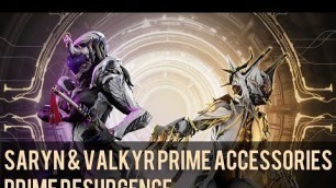'Warframe- Saryn & Valkyr Prime Accessories | Prime Resurgence'