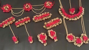 'Flower Jewellery Making At Home | Flower Jewellery For Haldi | Flower Jewellery For Baby Shower'