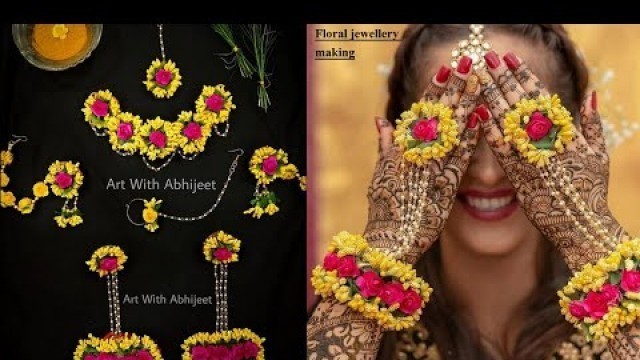 'How To Make Floral Jewellery At Home |Haldi/Mehandi jewellery making at home'