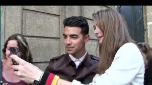 'EXCLUSIVE - JOE JONAS so NICE to his fans outside the Valentino Fashion Show in paris'
