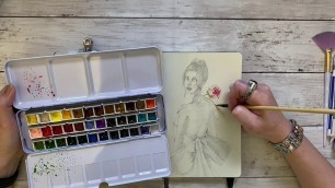 'Watercolor Fashion Illustration | Pencil and Watercolor sketchbook play'