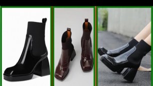 'MORAZORA Nature Full Genuine Leather Chelsea Boots Womne Thick High Heels Square Toe Spring Autumn'