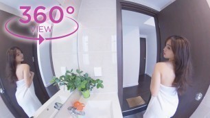 'VR 360° Cute girl changing clothes in bathtub | Get ready with me | Pet And Bae'