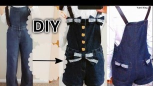 'DIY Lace Denim Overalls | DIY Upcycle Your Old Clothes | Easy Sewing for Beginners + Review'