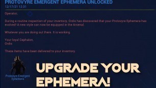 'Warframe- Protovyre Emergent Ephemera Unlocked'