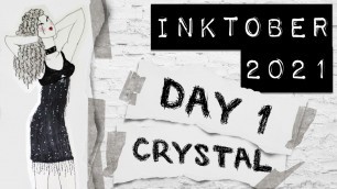 'Inktober 2021 Day 1 \"Crystal\" | Fashion Illustration | Demi Bo Bemi'